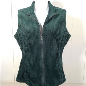 Woolrich Dark Green Cotton Zip Front Vest Women’s Size Large